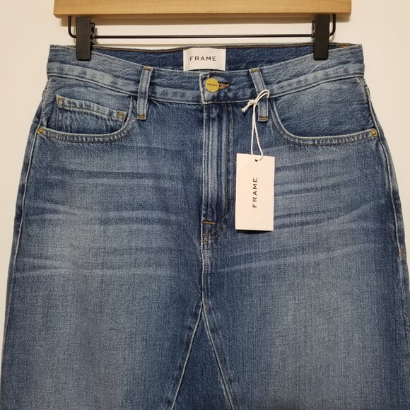 NWT Frame Denim Le Midi Patchwork Denim Midi Skirt Cahill Size 25, 26 $275 - Picture 10 of 16